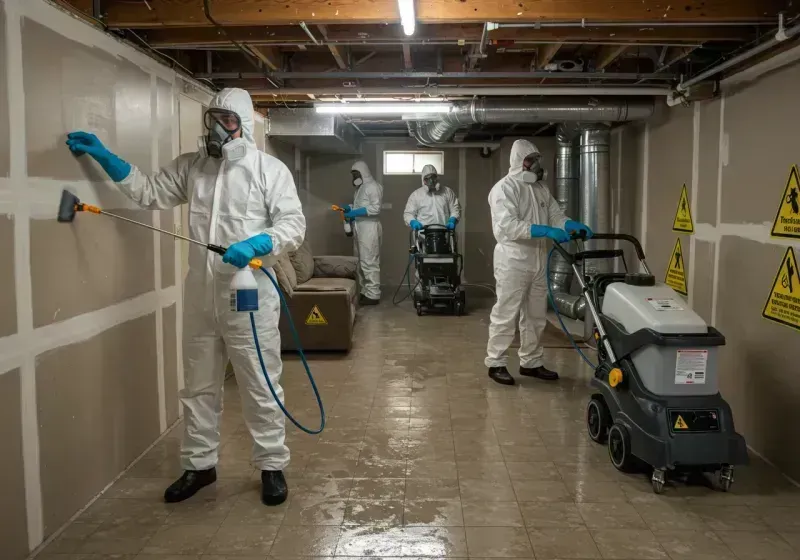 Basement Moisture Removal and Structural Drying process in Onawa, IA